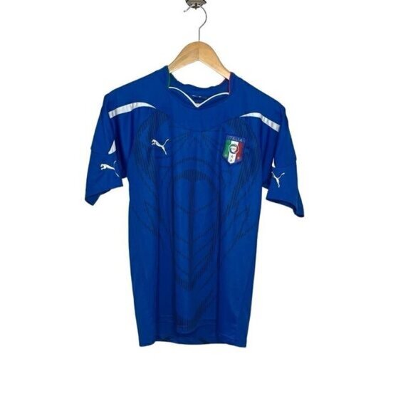 Italia Men’s Medium Puma Soccer Jersey Football Shirt Blue 2010 2011 Azzurri - Picture 1 of 14